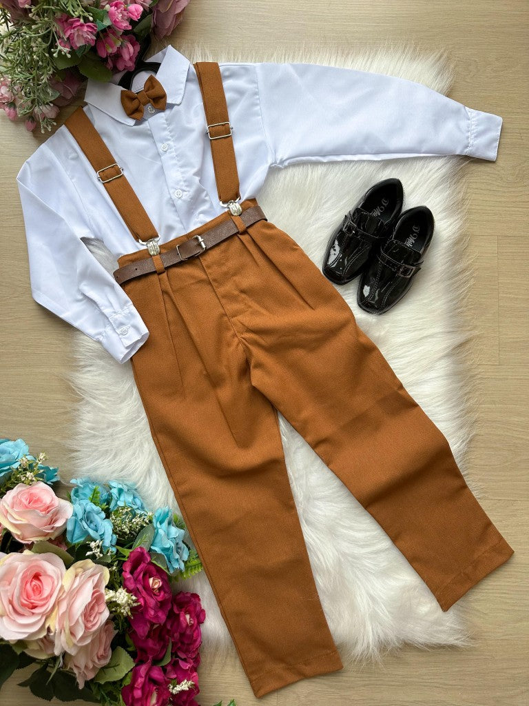 Conjunto Miss Cherry Vitor Suspensorio Marrom Teddy (CNJTMSSCHRVTSUNMRTD)