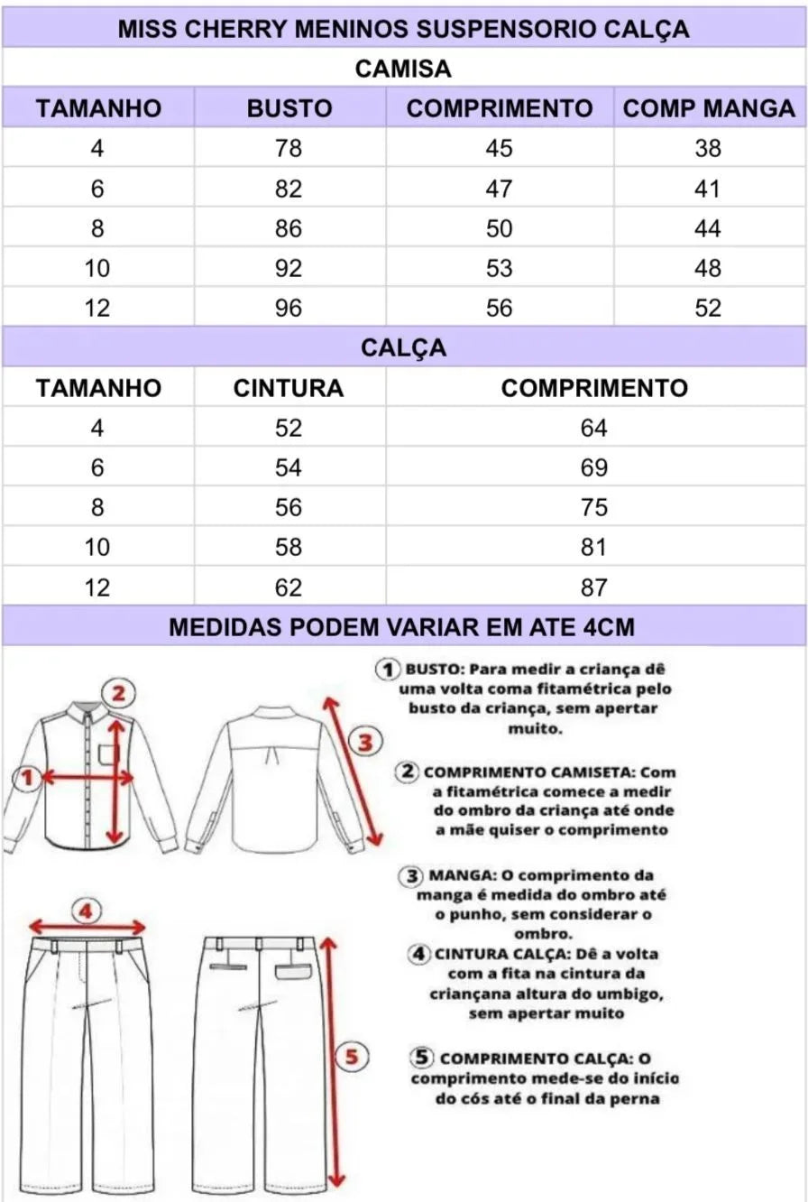 Conjunto Miss Cherry Vitor Suspensorio Marrom Teddy (CNJTMSSCHRVTSUNMRTD)