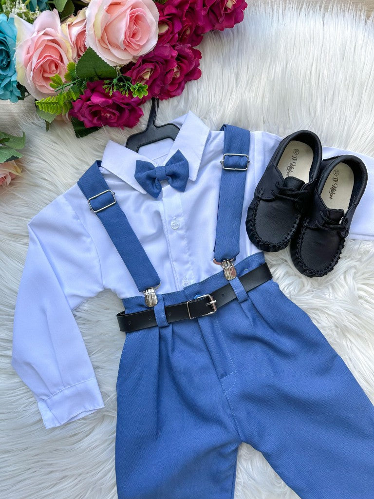 Conjunto Meninos Miss Cherry Leo Suspensorio Azul (CONJMISSCRYLEOSPNAZUL)