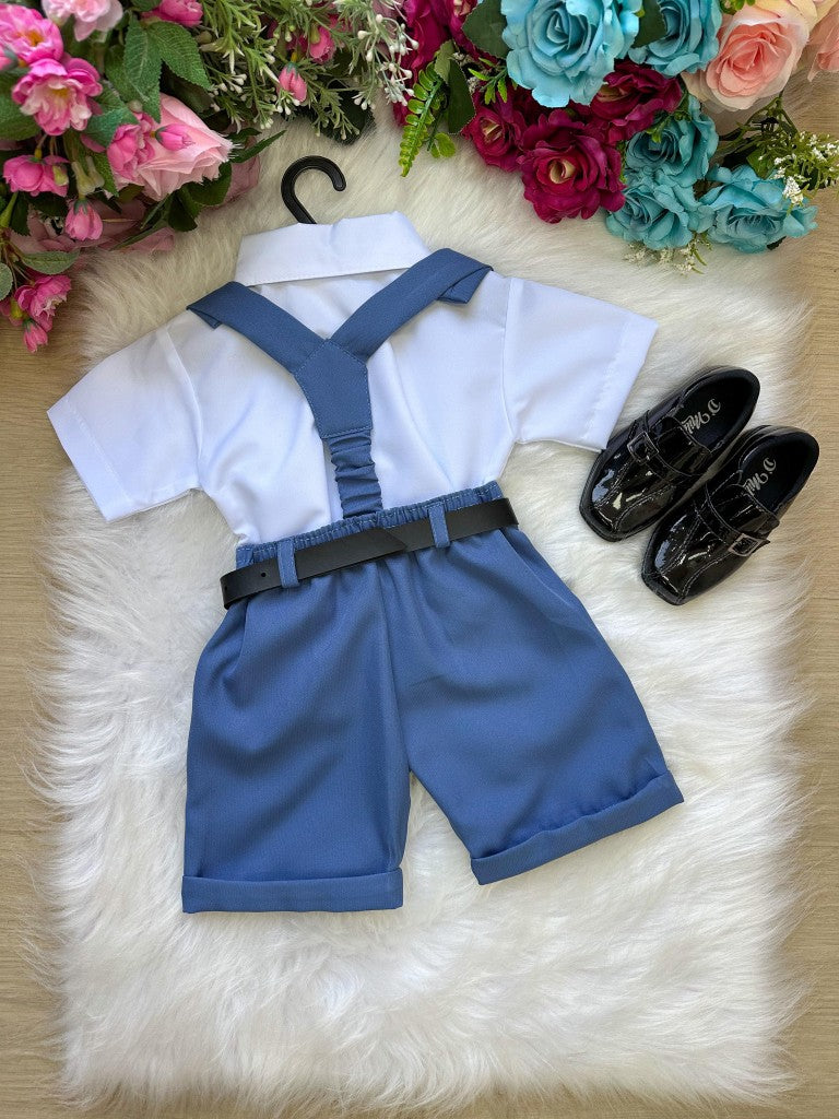 Conjunto Miss Cherry Meninos Social Shorts Ravi Azul (CONJMSSCRSHRTAZUL)