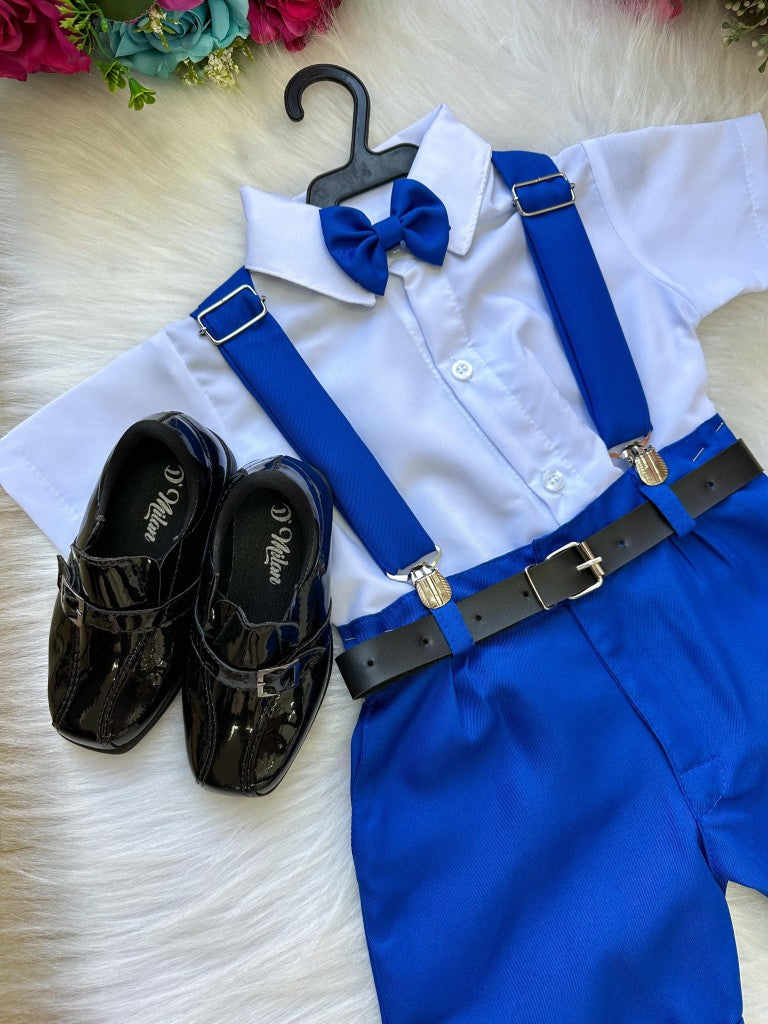Conjunto Miss Cherry Meninos Social Shorts Ravi Azul Royal (CNJMSCHMNSRAZR)