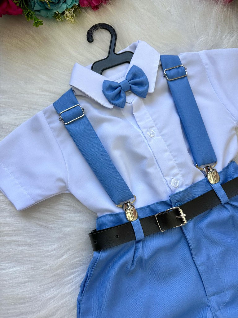 Conjunto Miss Cherry Meninos Social Shorts Ravi Azul Serenity (CNJMSCSSRAZSRNT)
