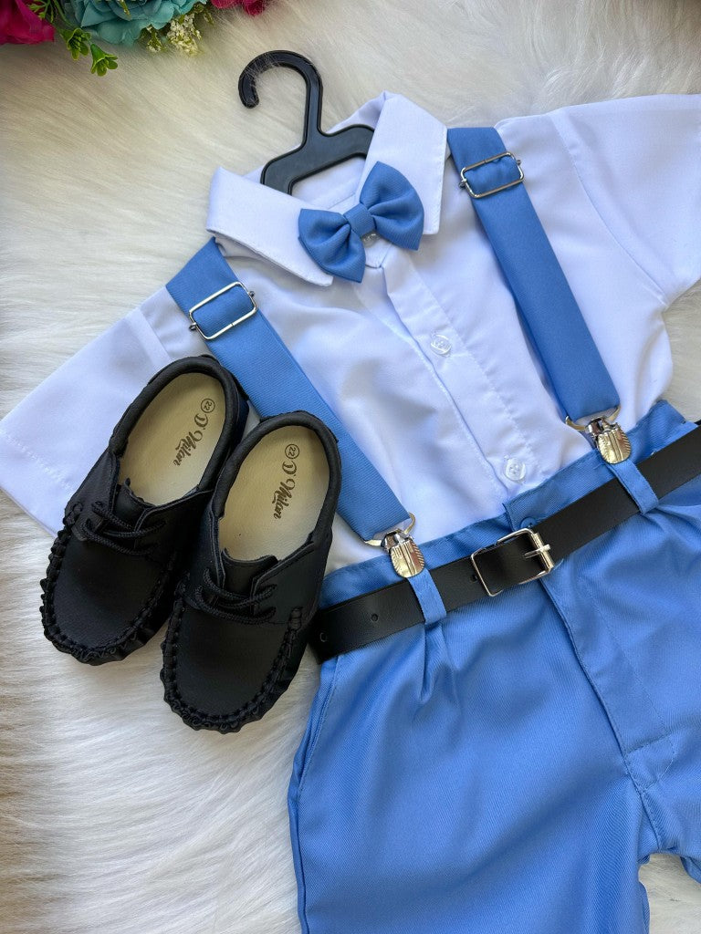 Conjunto Miss Cherry Meninos Social Shorts Ravi Azul Serenity (CNJMSCSSRAZSRNT)