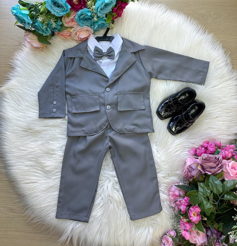 Conjunto Miss Cherry Social Gabriel Terno - Blaizer Cinza (CNJTMSSCHRCINZAGBREL)