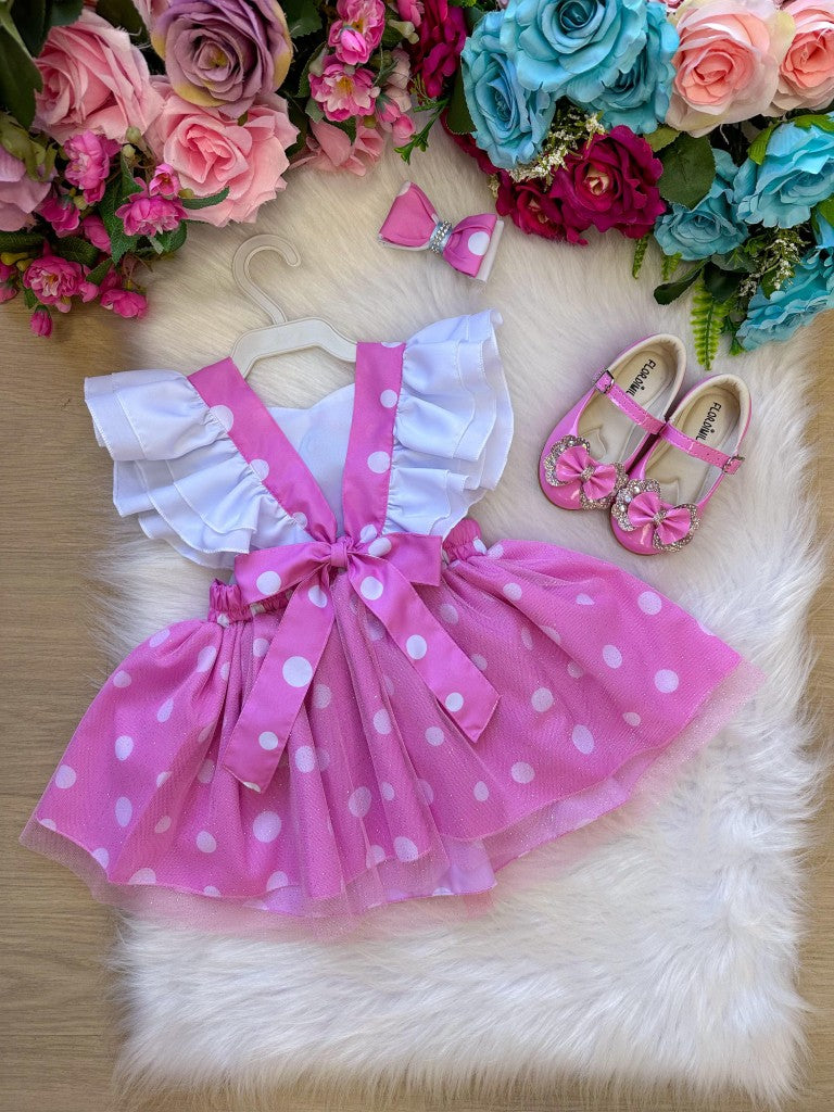 Romper/Vestido Princesa Belli Galinha Pintadinha Rosa (ROPERVSTPNCESAPNDIRSA)