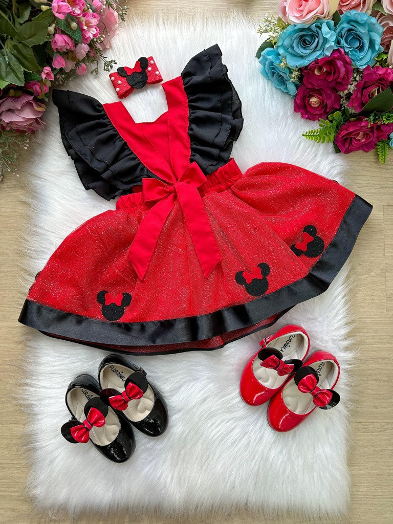 Romper/Vestido Princesa Belli Minnie/Minie Vermelho (RMPERVESTMNIVERLHA)
