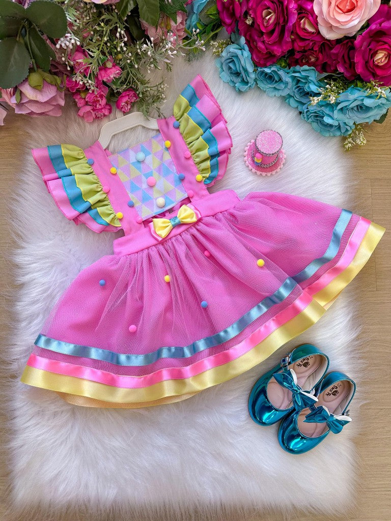 Romper/Vestido Princesa Circo -Doces -Doceria - Candy Rosa (RMPERSRIAFDCESCNDY)