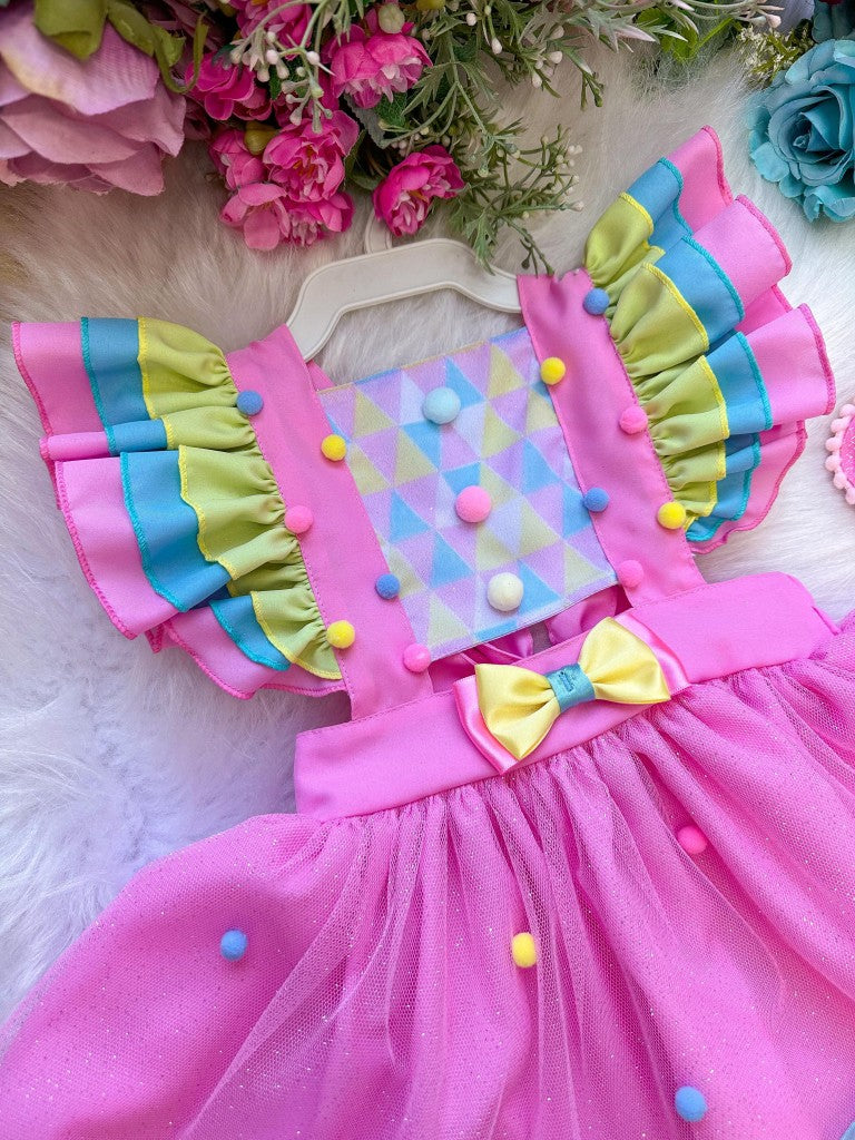 Romper/Vestido Princesa Circo -Doces -Doceria - Candy Rosa (RMPERSRIAFDCESCNDY)
