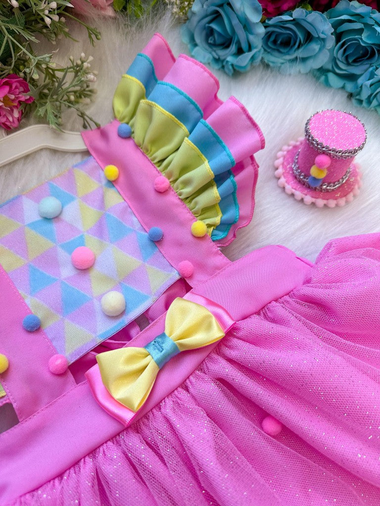 Romper/Vestido Princesa Circo -Doces -Doceria - Candy Rosa (RMPERSRIAFDCESCNDY)