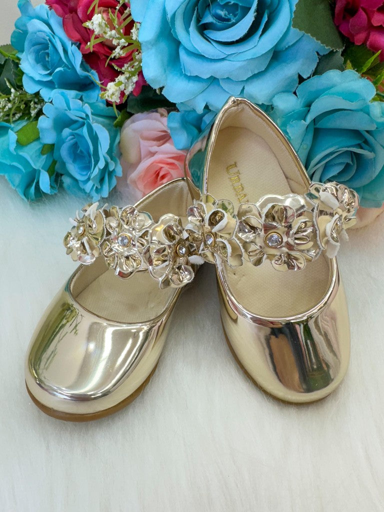 Sapatilha Bruninha Flores Dourada (SPTLBRNFLDOURDA)