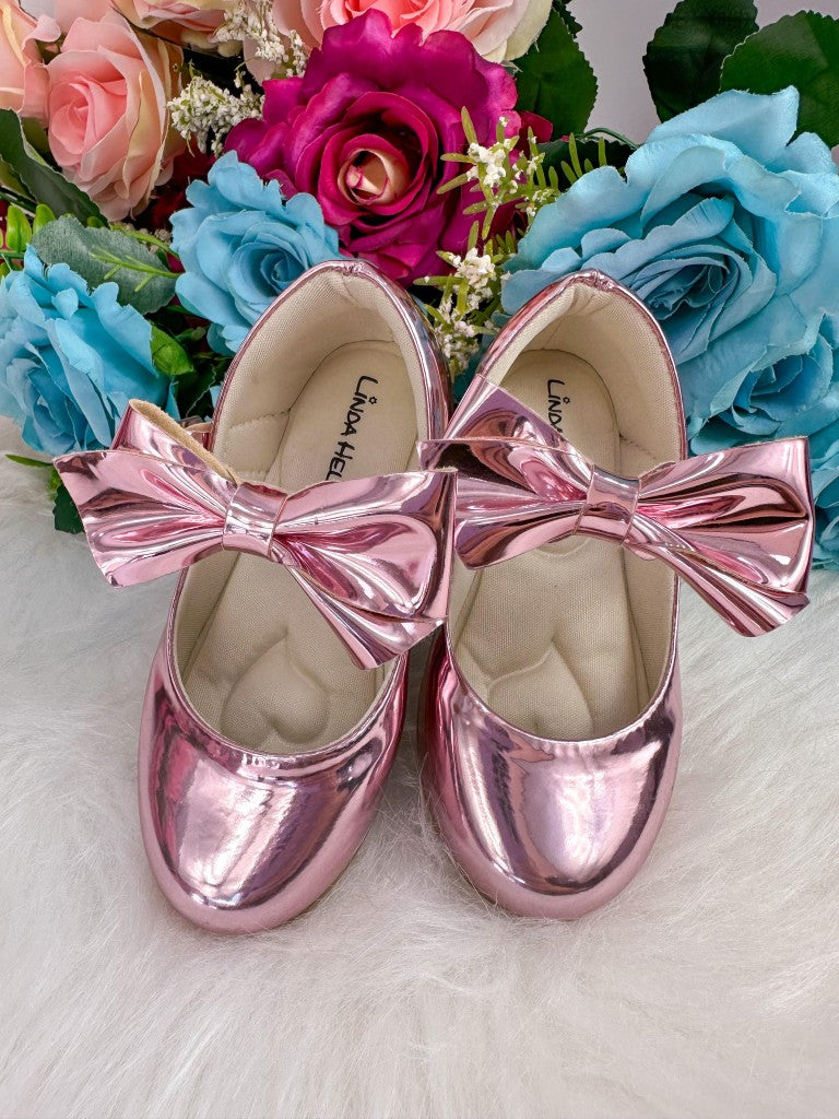 Sapatilha Flor Di Mila Laço Rose Metalizado Modelo 2 (SAPTLHFLRDMLLCRSMTLMD)