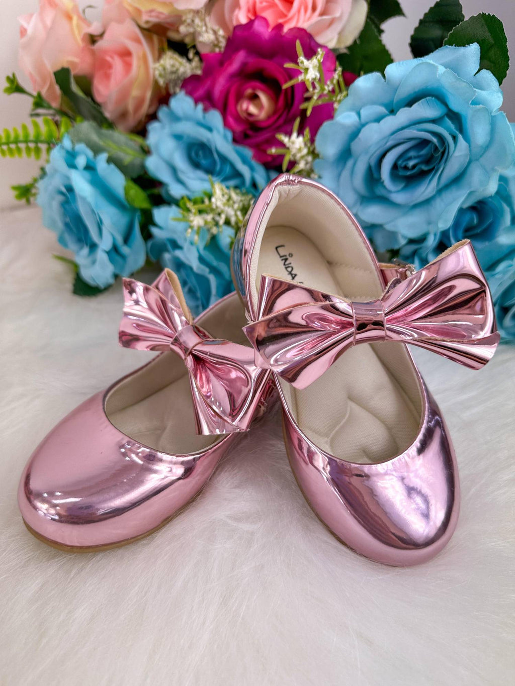 Sapatilha Flor Di Mila Laço Rose Metalizado Modelo 2 (SAPTLHFLRDMLLCRSMTLMD)