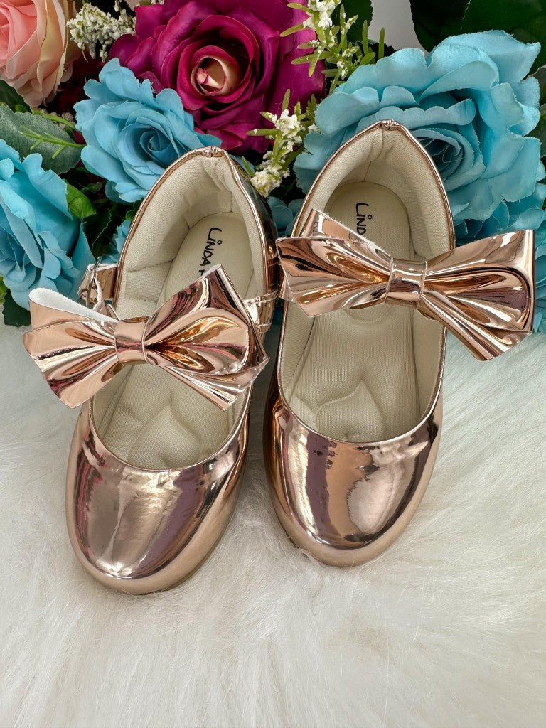 Sapatilha Flor Di Mila Laço Dourada Metalizado Modelo 2 (SAPTLHFLRDRDMTZMOD)