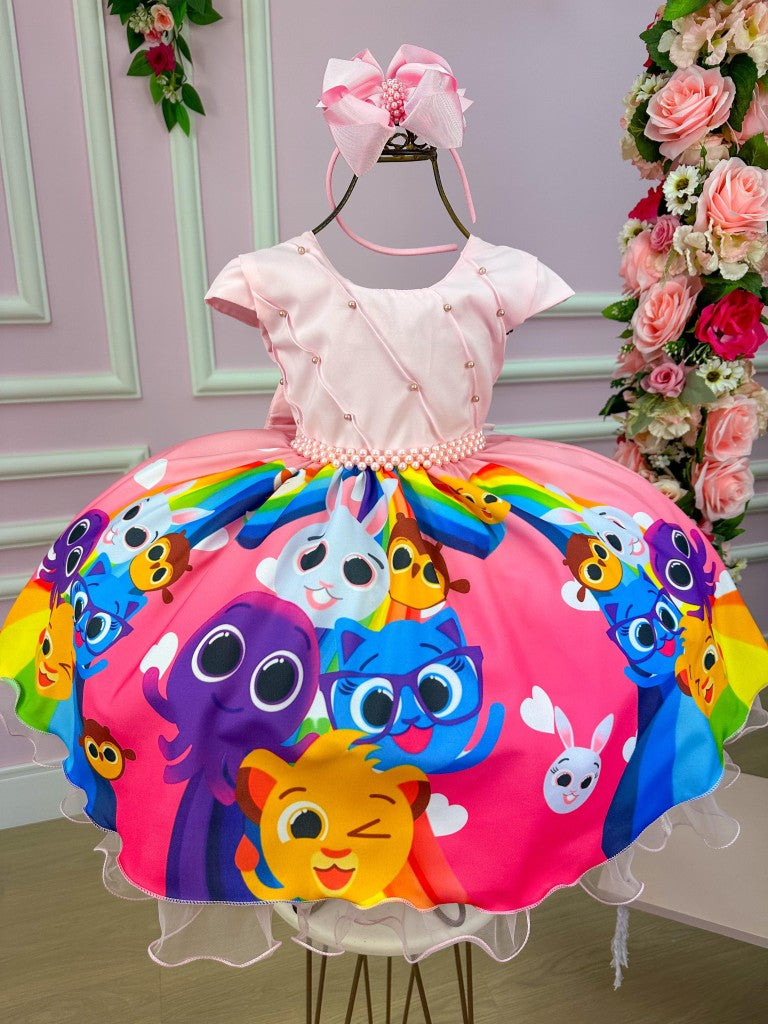 Vestido Infantil Temáticos da Gigi Peito Perolas Bolofofos - Bolo Fofos Rosa (VESTINFTMCGGBLFFRS)