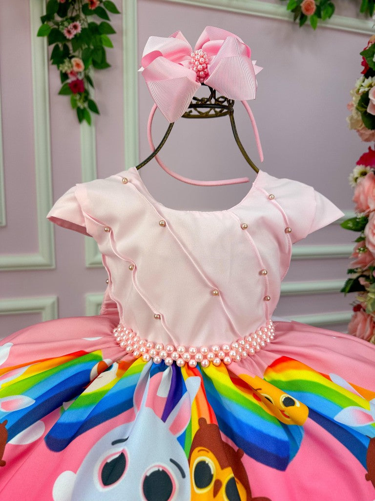 Vestido Infantil Temáticos da Gigi Peito Perolas Bolofofos - Bolo Fofos Rosa (VESTINFTMCGGBLFFRS)