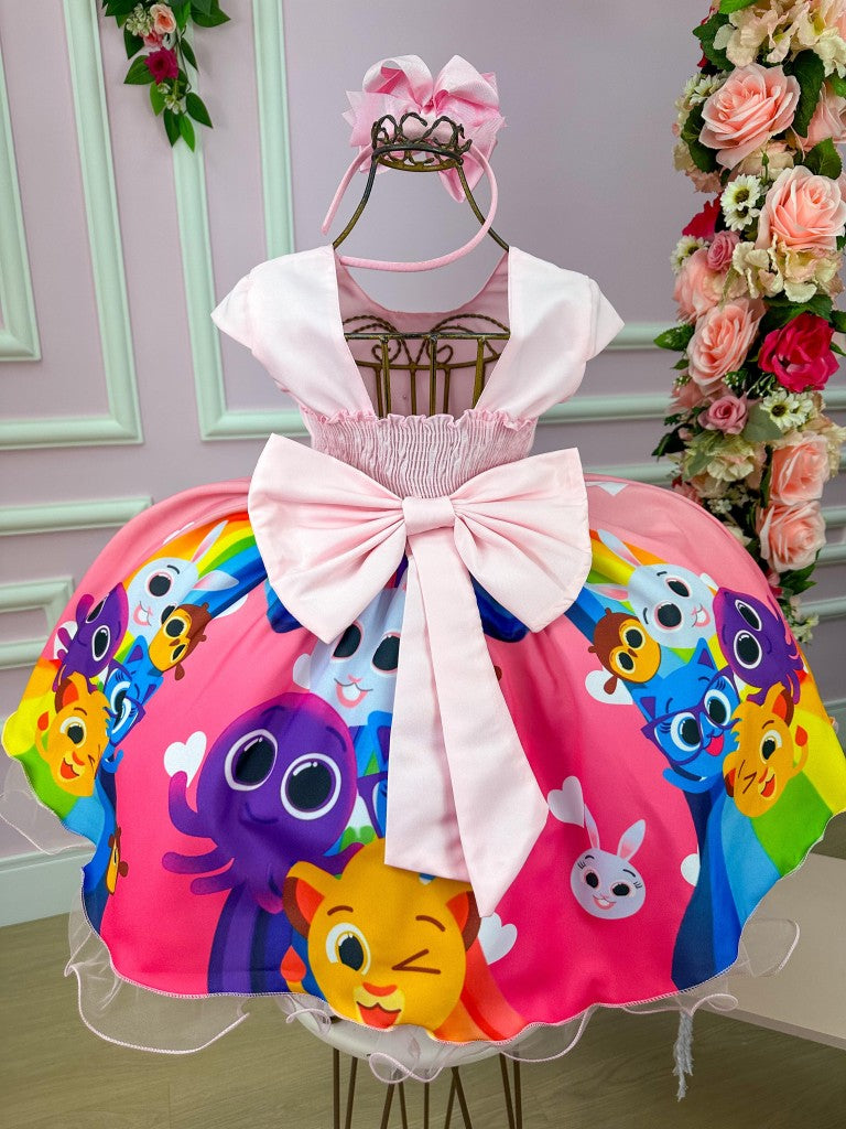 Vestido Infantil Temáticos da Gigi Peito Perolas Bolofofos - Bolo Fofos Rosa (VESTINFTMCGGBLFFRS)