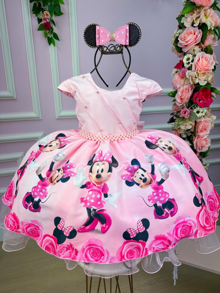 Vestido Infantil Temáticos da Gigi Minnie Minie Rosa (VESTINFTMDGGMNNROS)