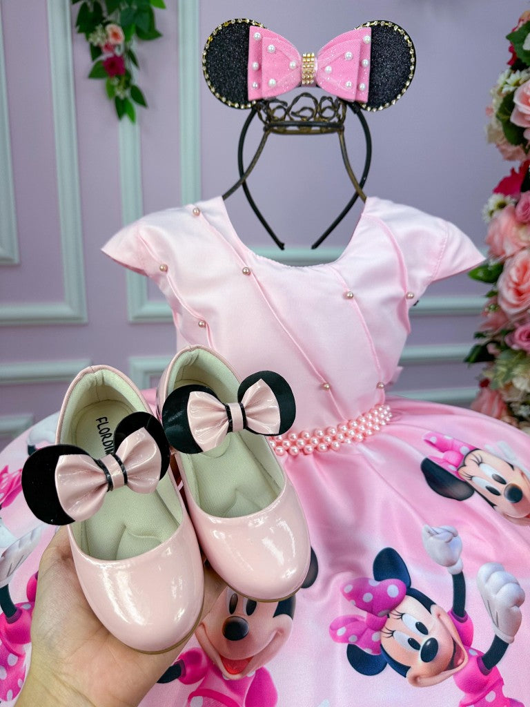 Vestido Infantil Temáticos da Gigi Minnie Minie Rosa (VESTINFTMDGGMNNROS)