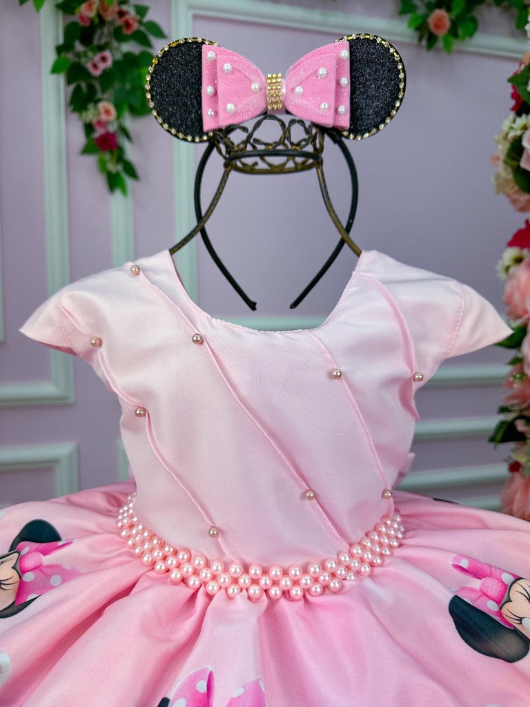 Vestido Infantil Temáticos da Gigi Minnie Minie Rosa (VESTINFTMDGGMNNROS)