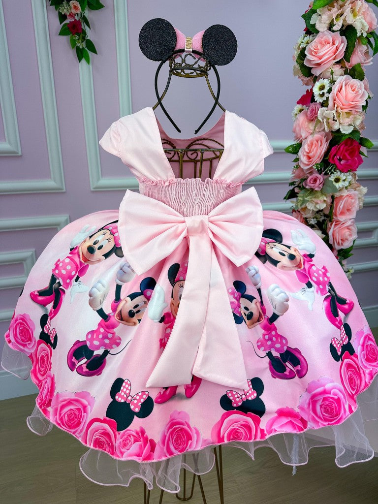 Vestido Infantil Temáticos da Gigi Minnie Minie Rosa (VESTINFTMDGGMNNROS)