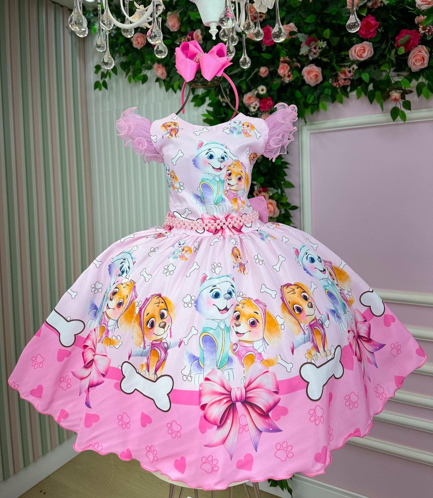 Vestido Infantil Temáticos Luxo Esquadrão Canino (VESTINFTMCLXPTRCNNSKY)