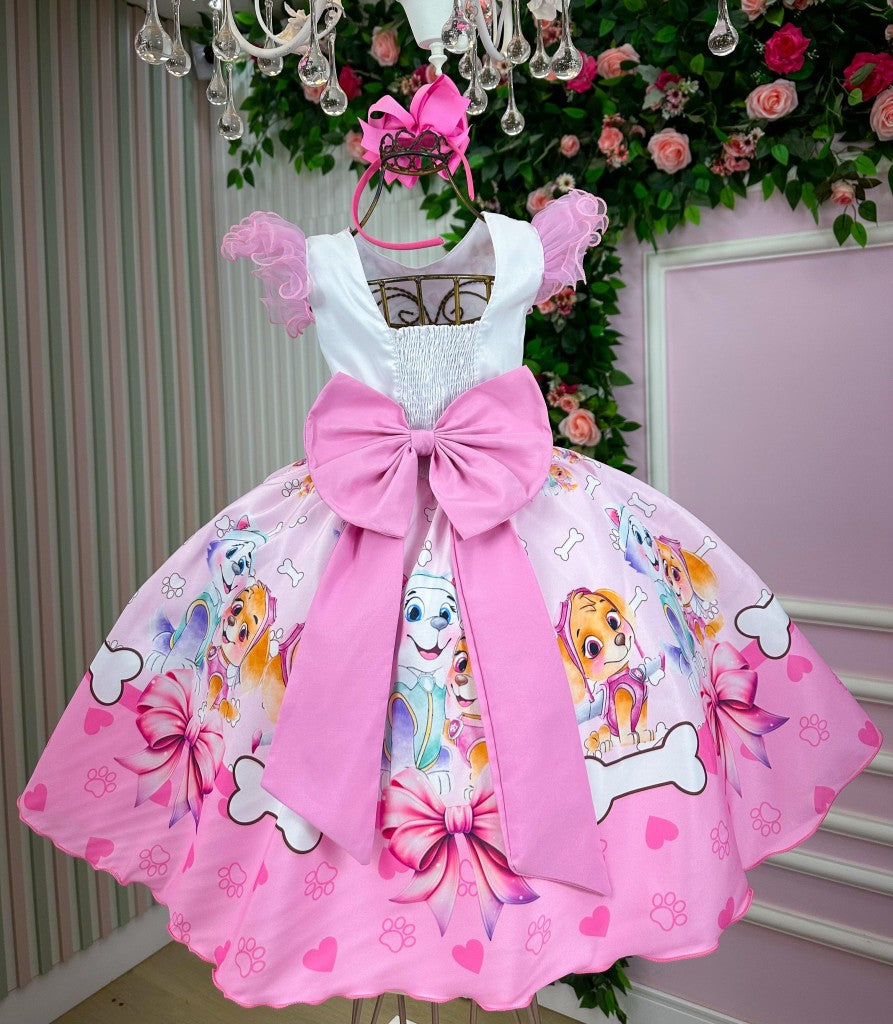 Vestido Infantil Temáticos Luxo Esquadrão Canino (VESTINFTMCLXPTRCNNSKY)