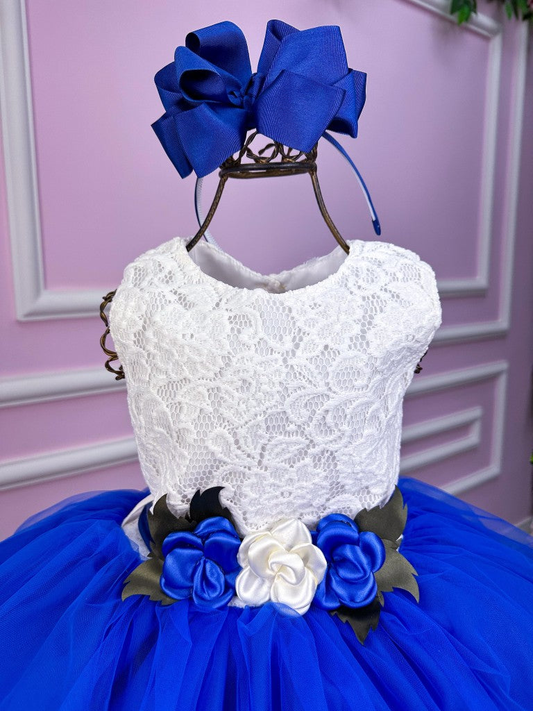 Vestido Juvenil Vila Lele Ivete Peito Off e Saia Azul Royal (VSTDJVILEIVAMRAZLRYAL)