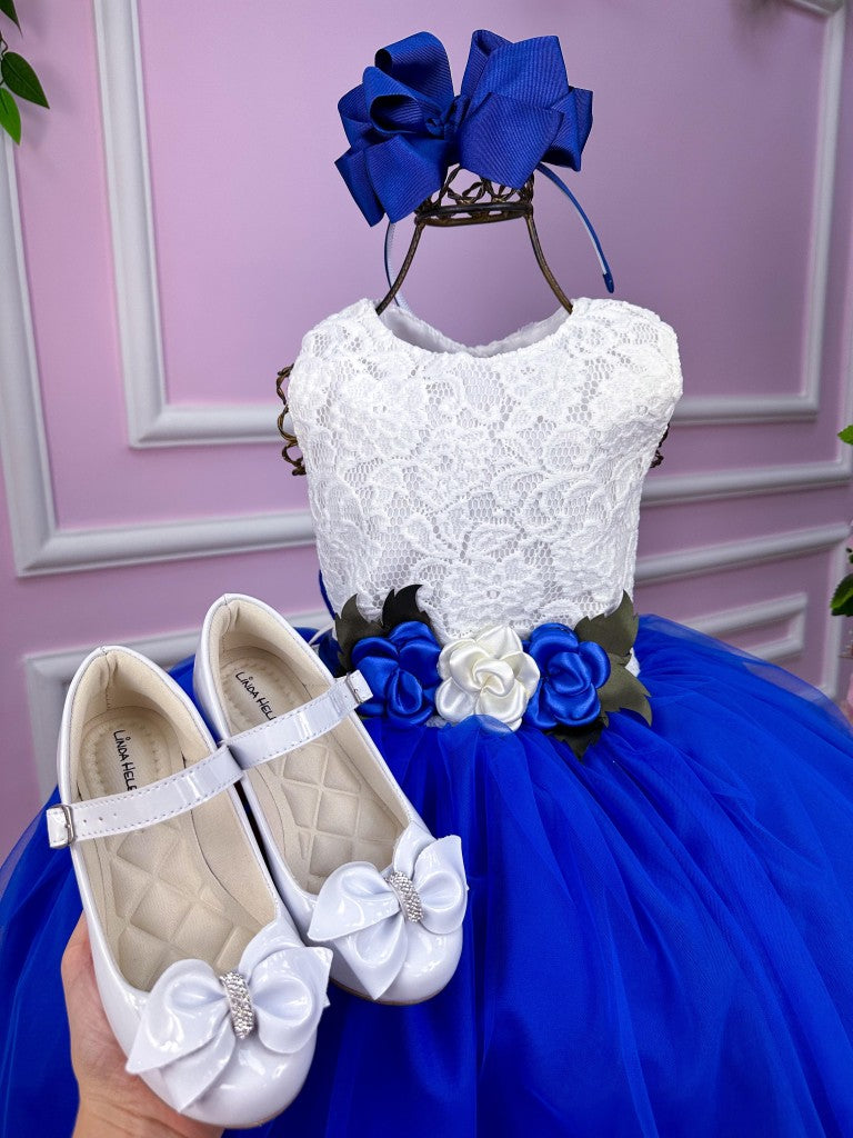 Vestido Juvenil Vila Lele Ivete Peito Off e Saia Azul Royal (VSTDJVILEIVAMRAZLRYAL)