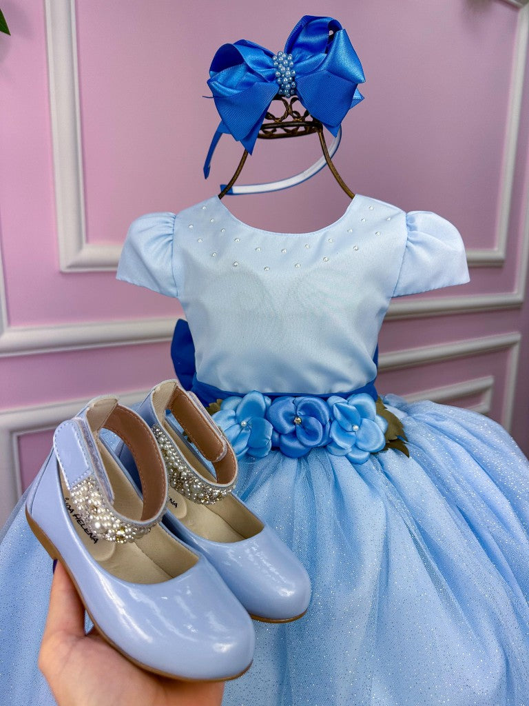 Vestido Juvenil Vila Lele Luiza Azul Bebe (VESTJVLVLELELIZAZLBB)
