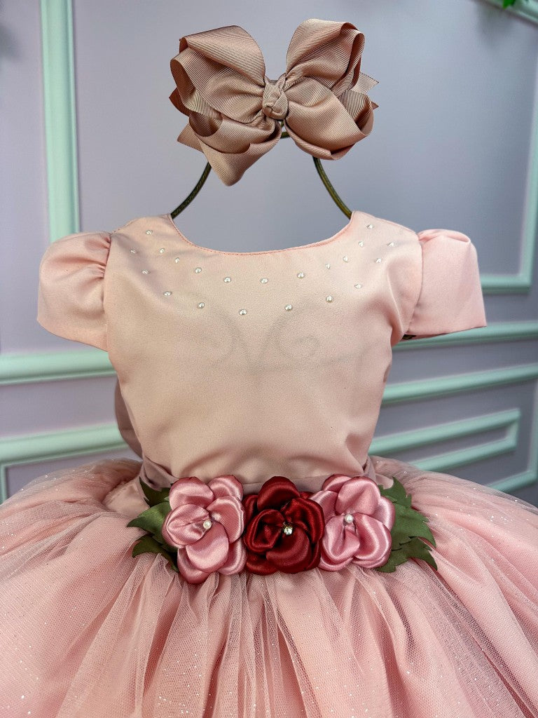 Vestido Juvenil Vila Lele Luiza Rose (VESTJVLVLELELIZAROSE)