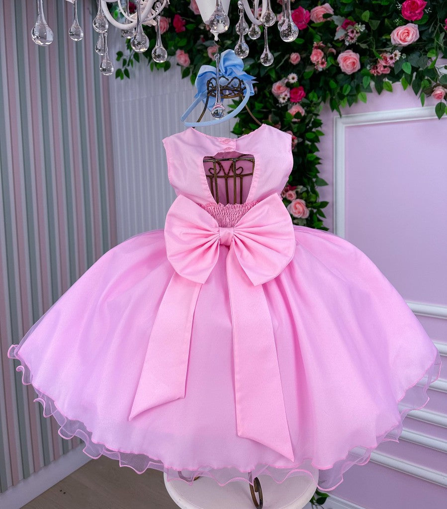 Vestido Marie Jardim das Borboletas Rosa Bebe Viviane (VESTMRIEBRLTASRSABB)