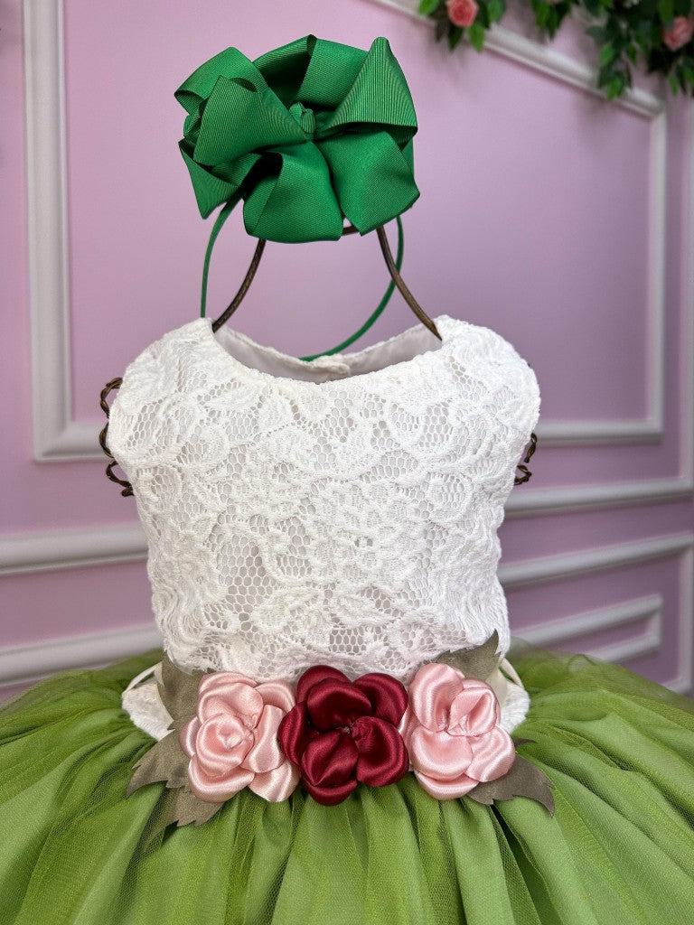Vestido Juvenil Vila Lele Ivete Peito Off e Saia Verde (VSTDJVILEIVTVDO)