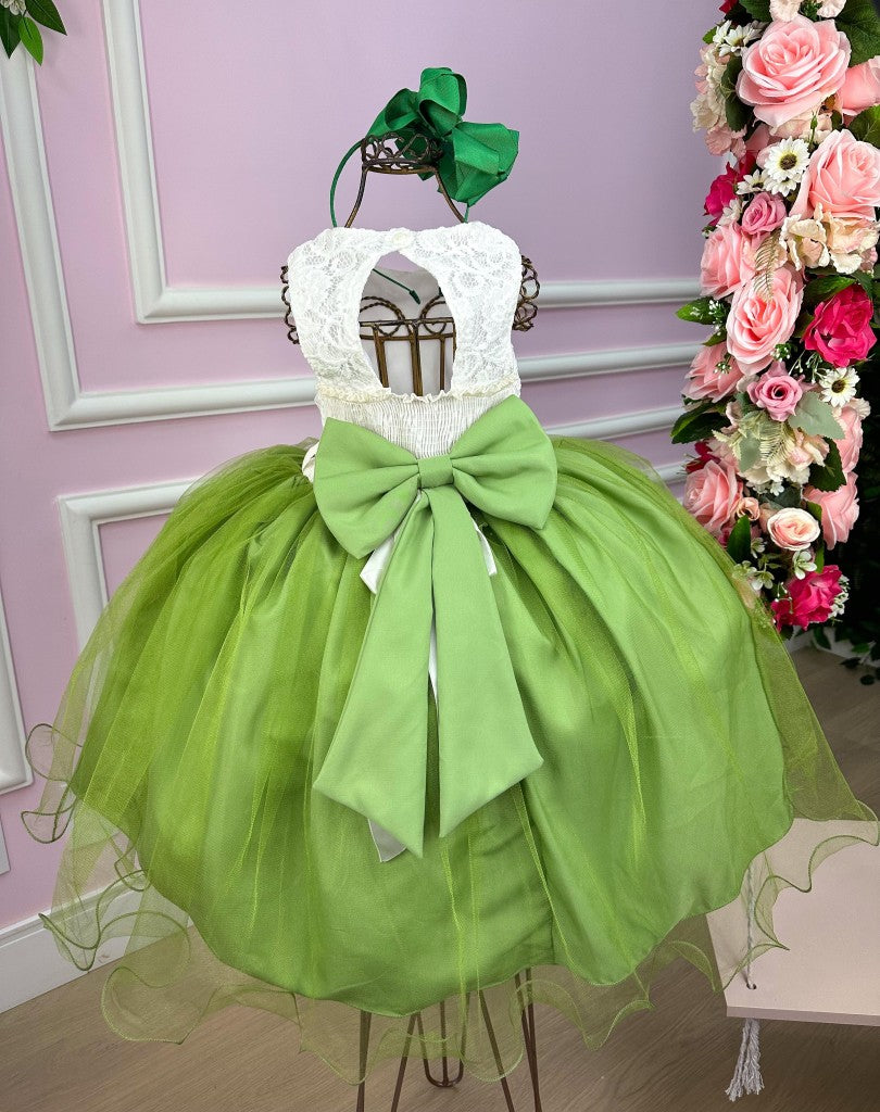 Vestido Juvenil Vila Lele Ivete Peito Off e Saia Verde (VSTDJVILEIVTVDO)