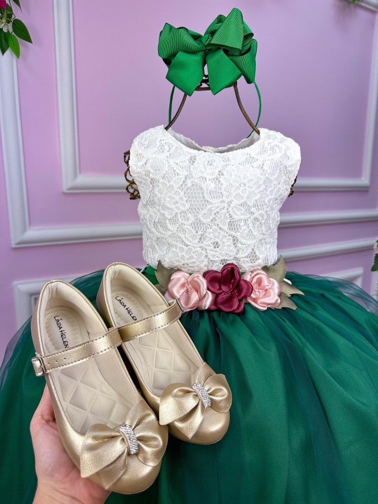 Vestido Juvenil Vila Lele Ivete Peito Off e Saia Verde Bandeira (VSTDJVILEIVAMRVERDMLTAR)