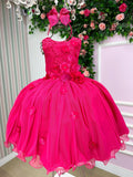 Vestido Infantil Jardim Encantado Flores Rosa Pink
