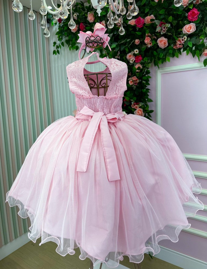 Vestido Juvenil Vila Lele Regata Flores Rosa