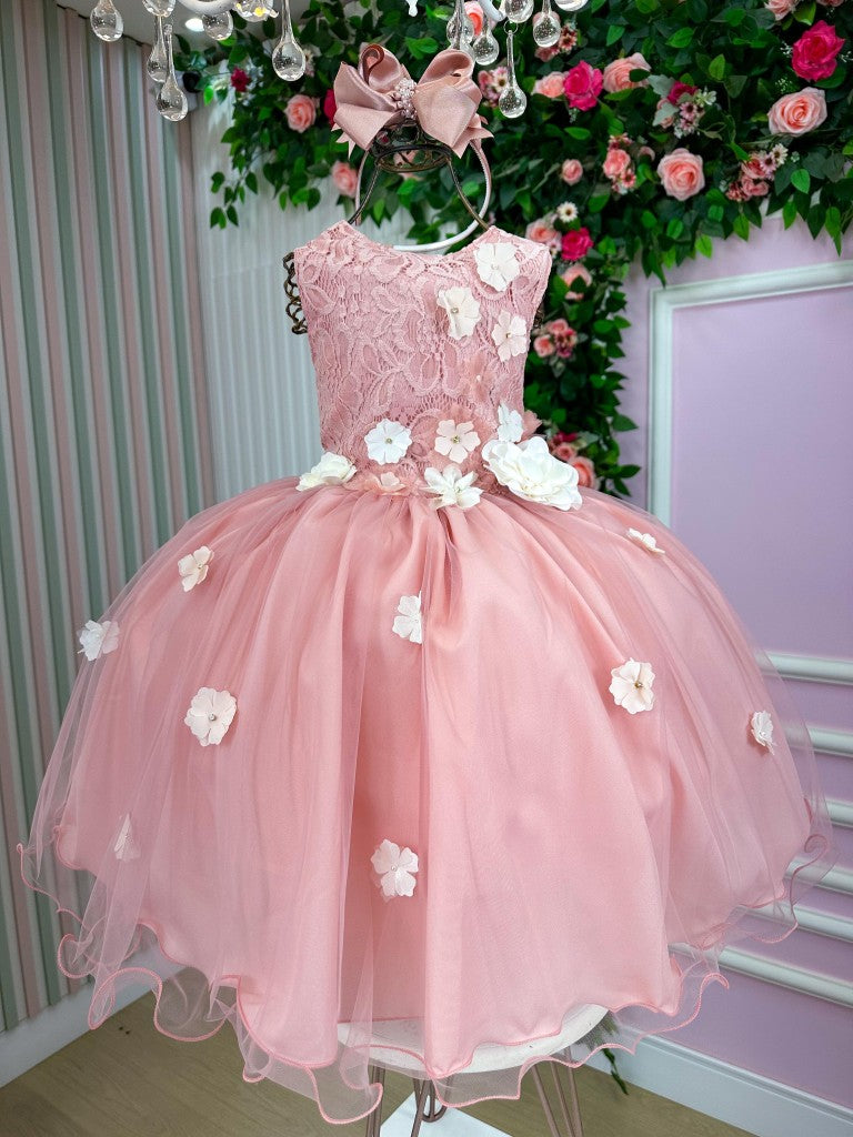 Vestido Infantil Festa Jardim Encantado Daminha Rose