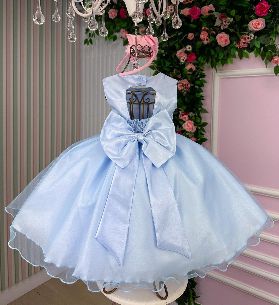 Vestido Marie Jardim das Borboletas Azul Bebe Viviane (VESTMRIEBRLTASAZLBB)