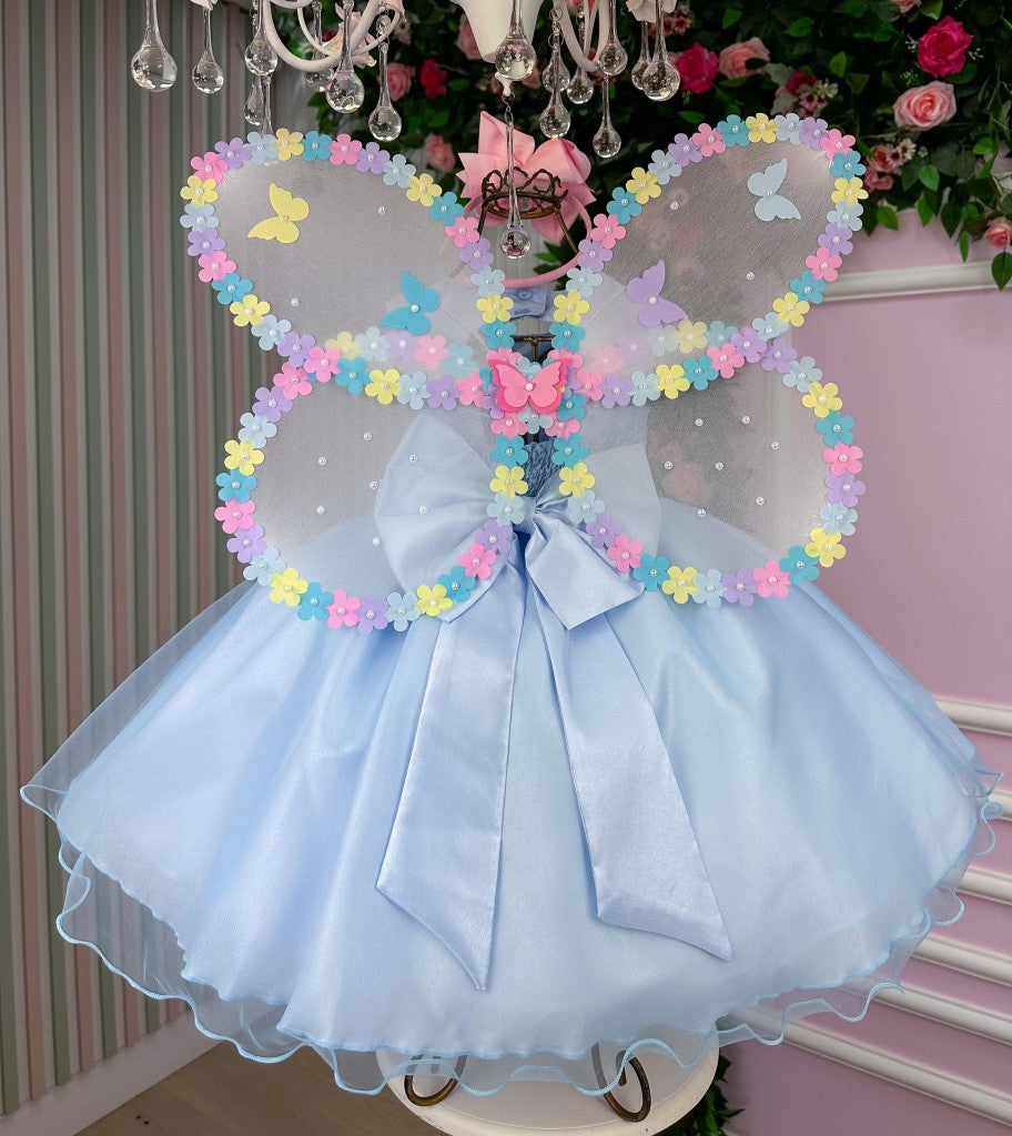 Vestido Marie Jardim das Borboletas Azul Bebe Viviane (VESTMRIEBRLTASAZLBB)