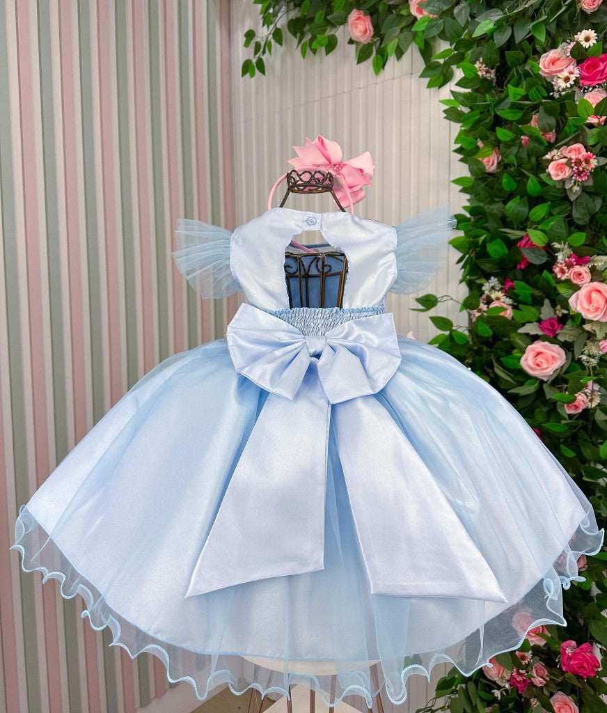 Vestido Marie Jardim Encantado Isis Luxinho Azul (VESTMRIAZLBBLNHOISIS)