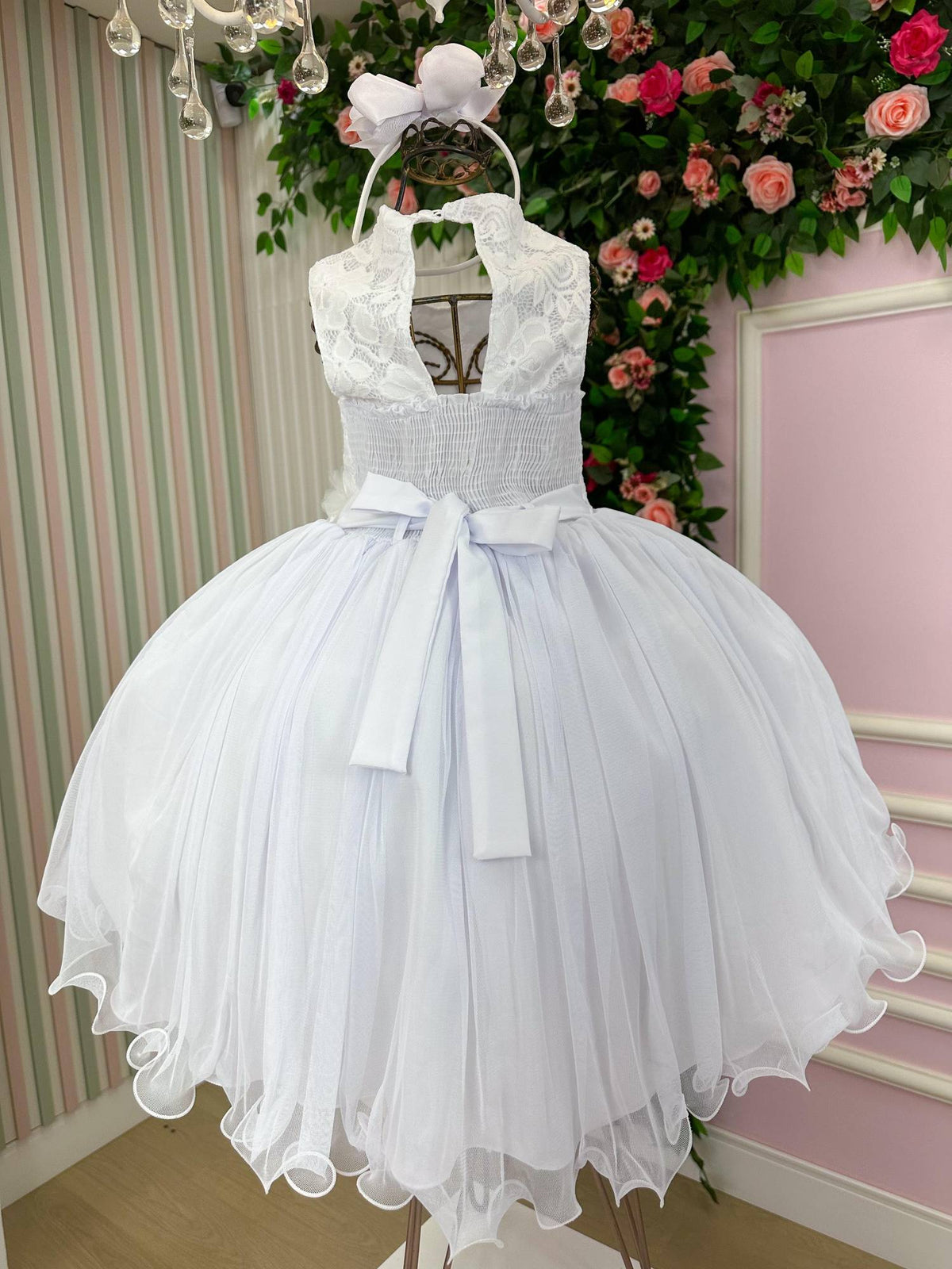 Vestido Festa Infantil Juvenil Batizado Daminha Formatura Vila Lele Regata Flore