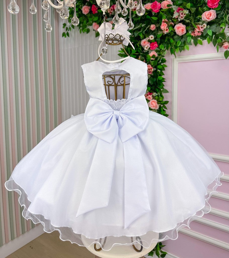 Vestido Marie Jardim das Borboletas Branco Viviane (VSTDMJDDBORBVV)
