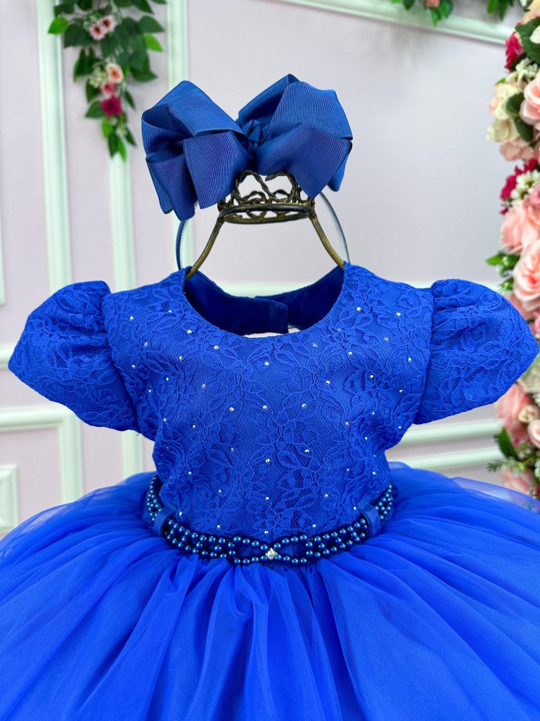 Vestido Menina Bonita Azul Royal Peito Rendado (VESTMNNBNTAZLROYLPTRDD)