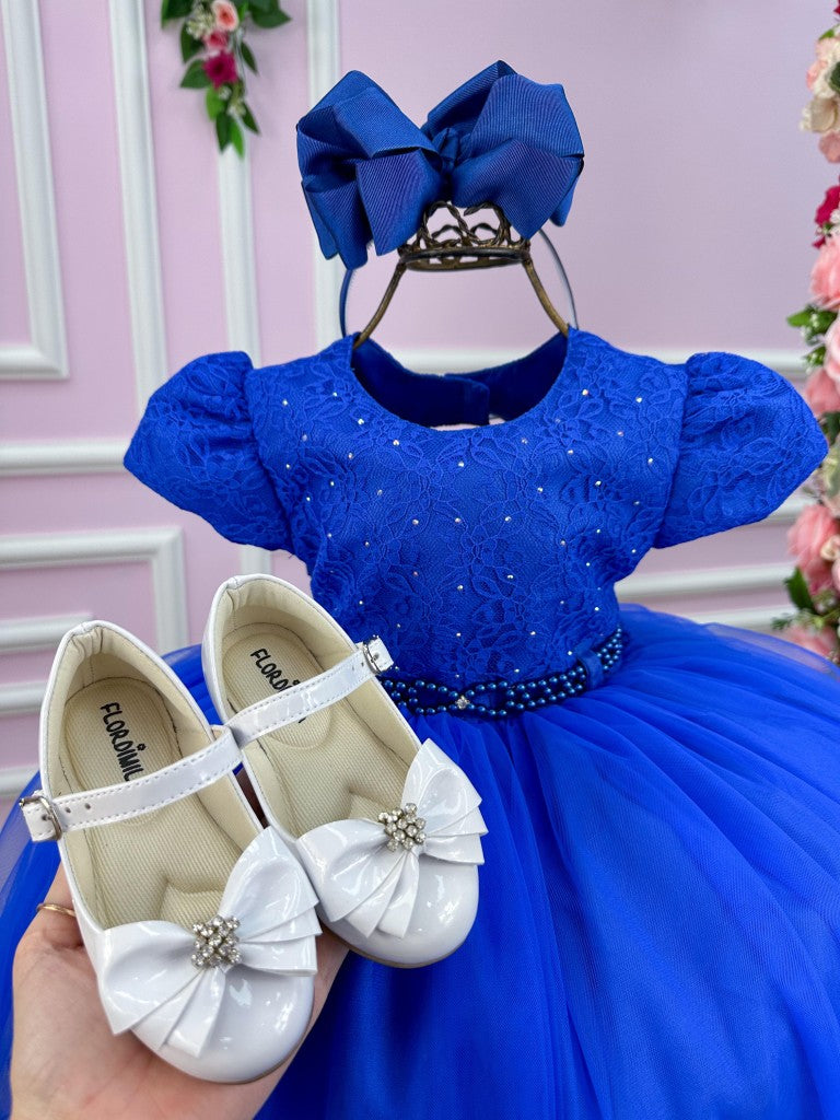 Vestido Menina Bonita Azul Royal Peito Rendado (VESTMNNBNTAZLROYLPTRDD)