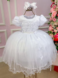 Vestido Menina Bonita Branco Borboletas Peito Tule (VESTMNNBNTBRNCBBPTTL)