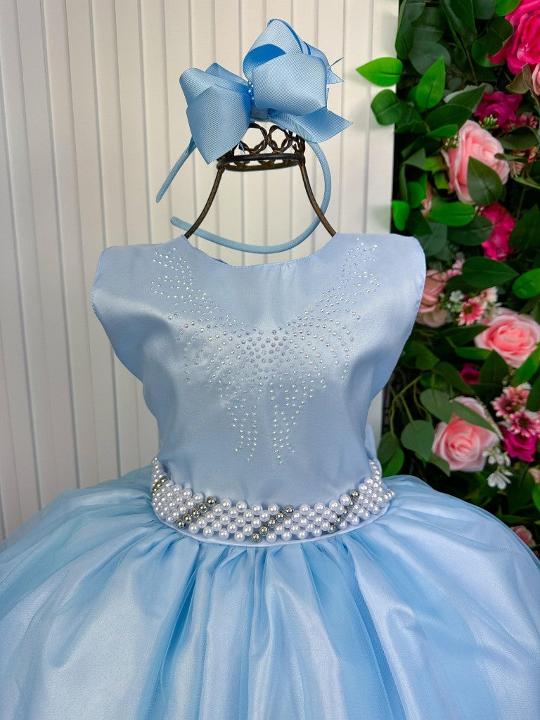Vestido Marie Longo Larissa Azul Bebe (VESTMRIELNGLRSSAZLBB)