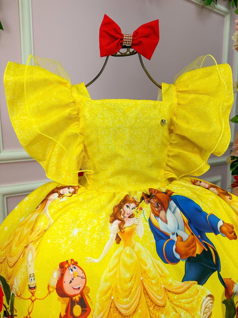 Vestido A Bela e a Fera Princesa Amarela