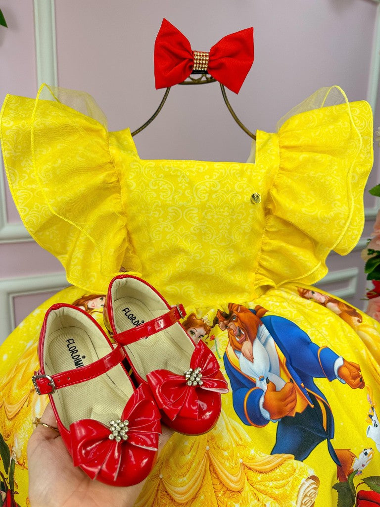 Vestido A Bela e a Fera Princesa Amarela