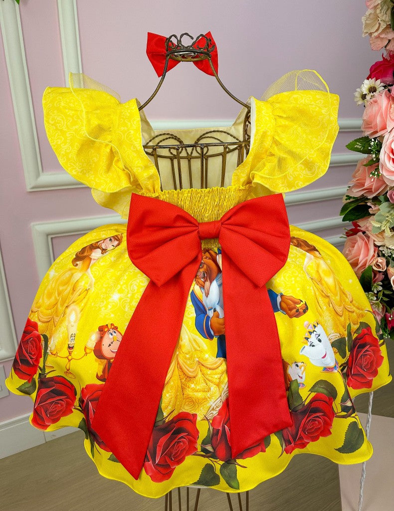 Vestido A Bela e a Fera Princesa Amarela