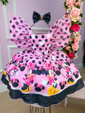 Vestido Infantil Tema Minnie Rosa